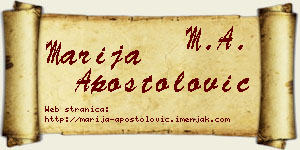 Marija Apostolović vizit kartica